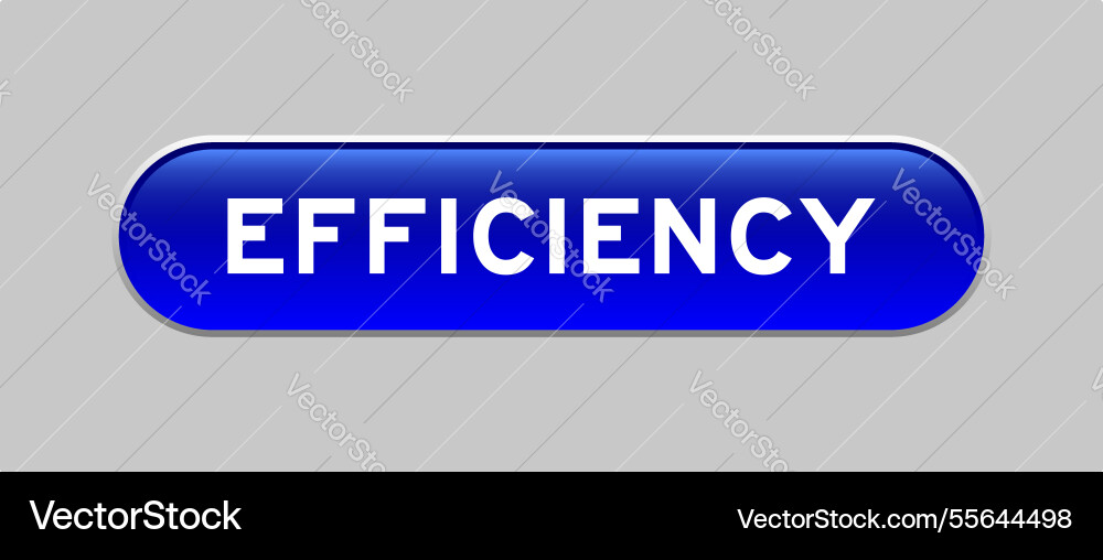 Blue color capsule shape button with word vector image
