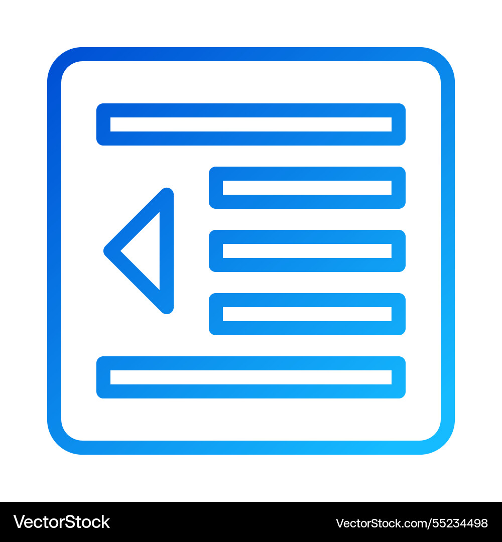 Blue menu icon with triangle navigation button vector image