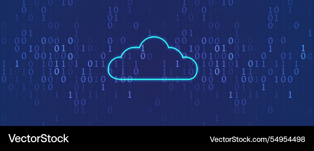 Cloud technology ransfer digital data on circuit Cloud technology ransfer digital data on circuit vector image