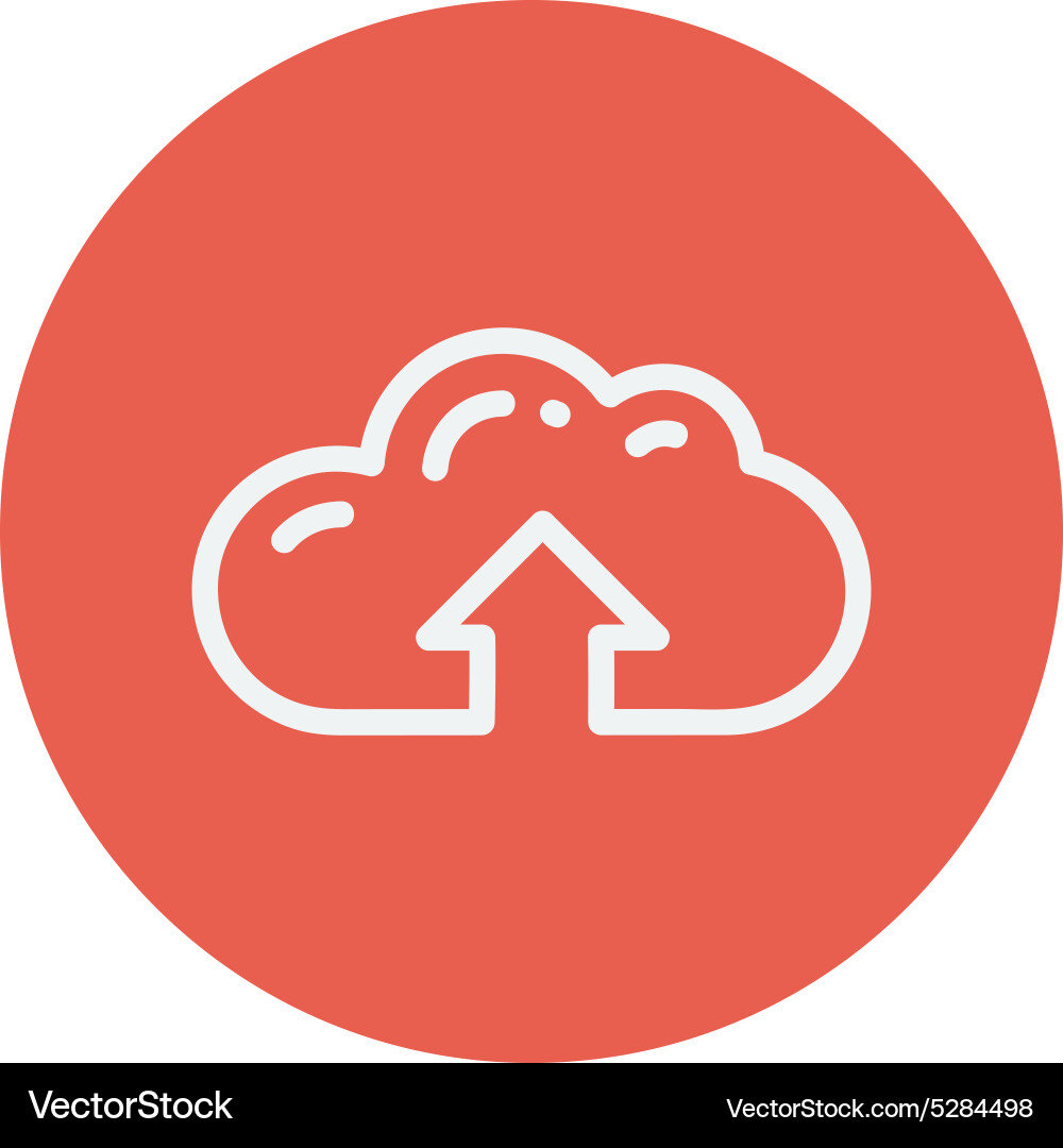 Cloud upload thin line icon Vector Image
