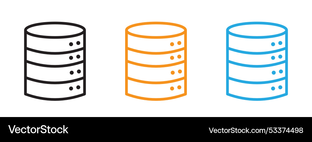 Database icon thin line set Database icon thin line set vector image