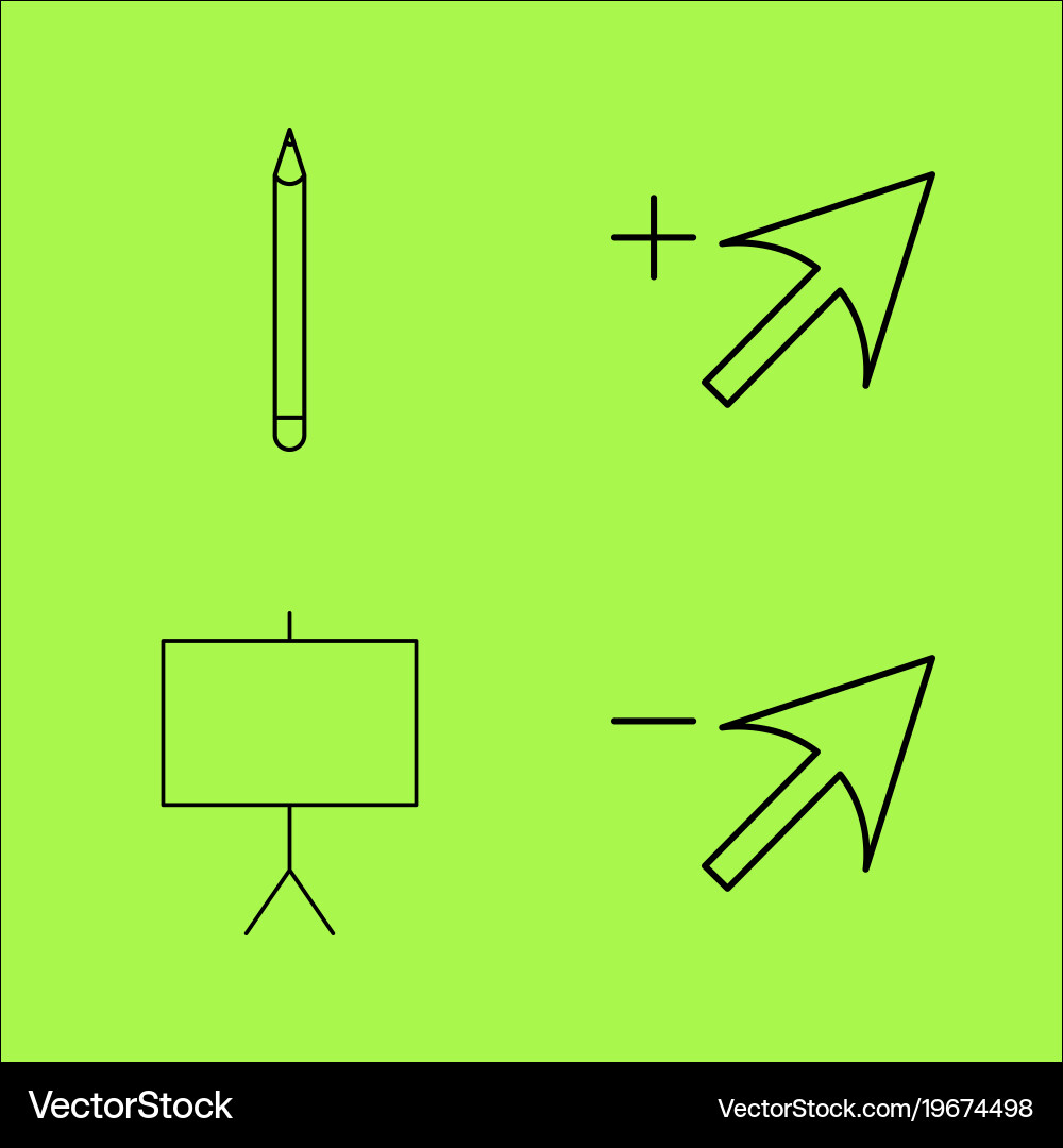 Design elements simple linear outline icon set vector image