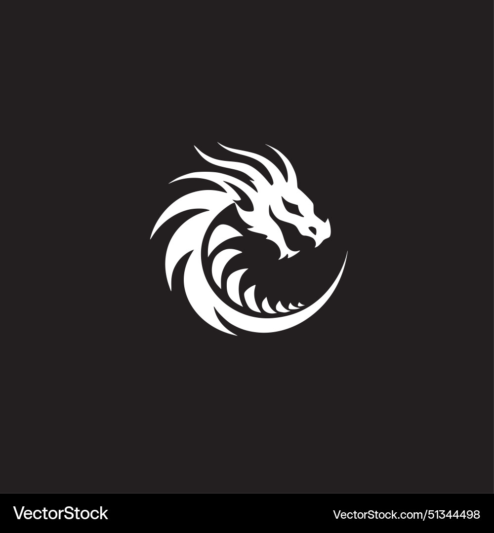 Dragon Minimalist And Flat Logo Royalty Free Vector Image