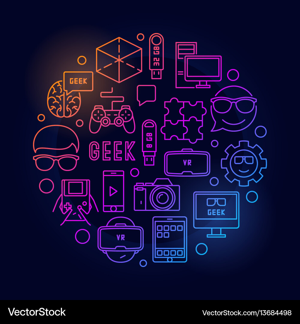 Geek Round Symbol Vector Image