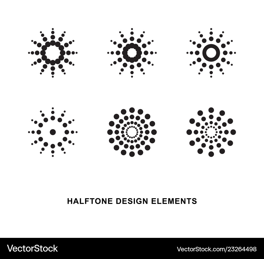 Halftone Dots Abstract Forms Vector Image