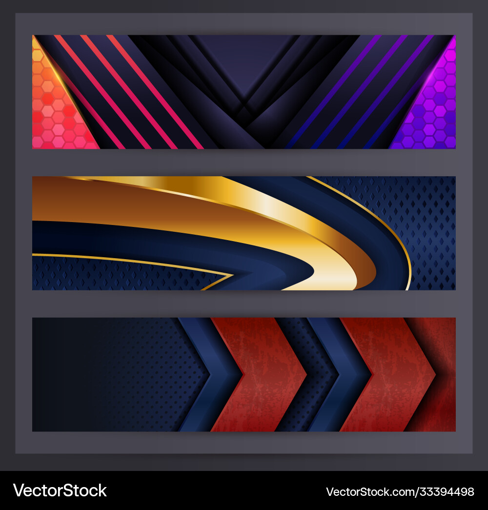 Horizontal banner set collection with various Vector Image