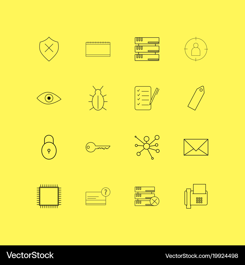 Internet technologies linear icon set simple vector image