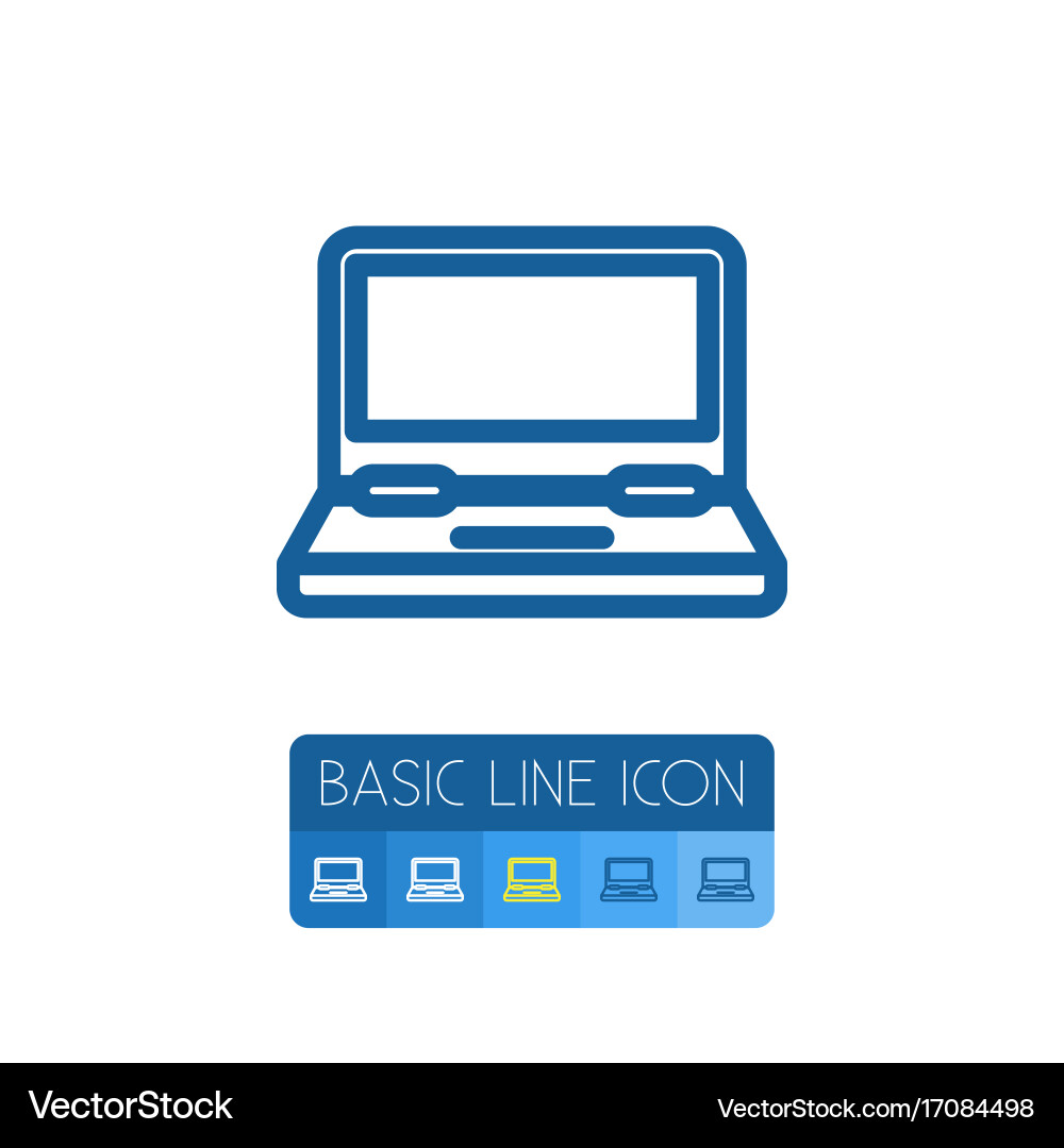 Isolated monitor outline computing element Vector Image