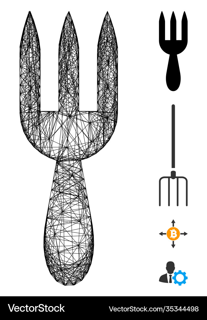 Linear fork mesh Vector Image