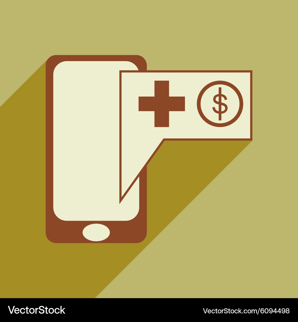 Modern flat icon with shadow mobile application Vector Image