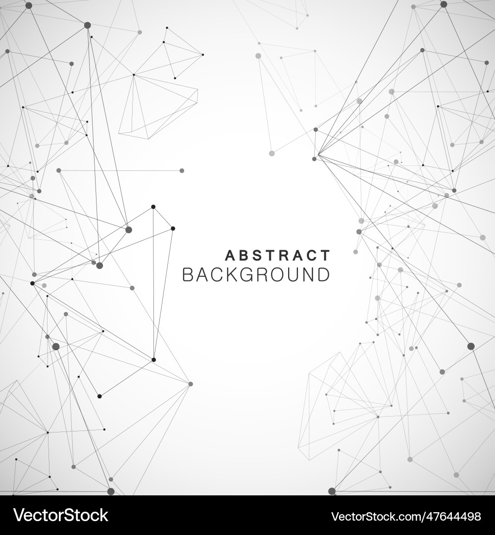 Network science polygonal triangle digital node Network science polygonal triangle digital node vector image