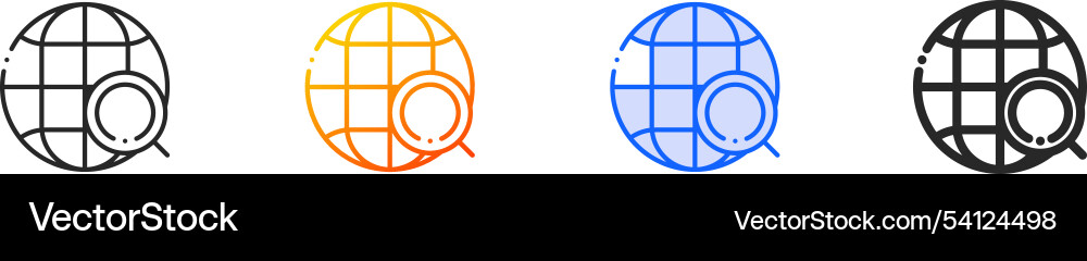 Networking iconthin linear gradient blue stroke Vector Image