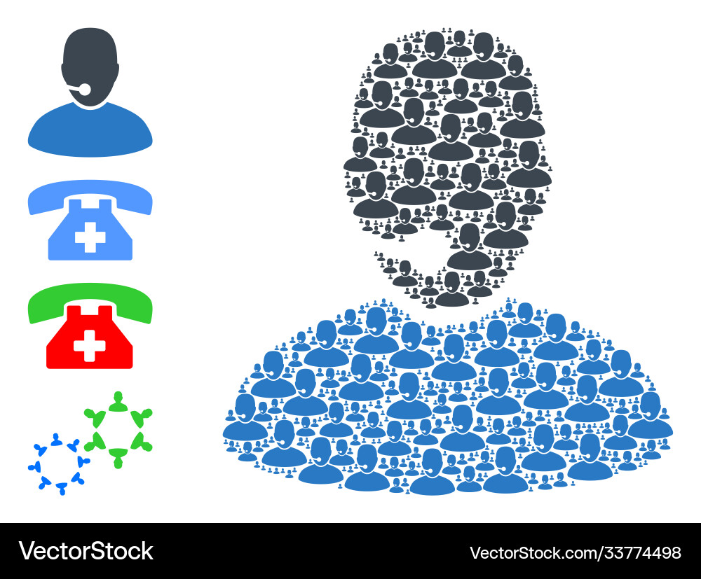 Operator recursion collage self items Operator recursion collage self items Vector Image