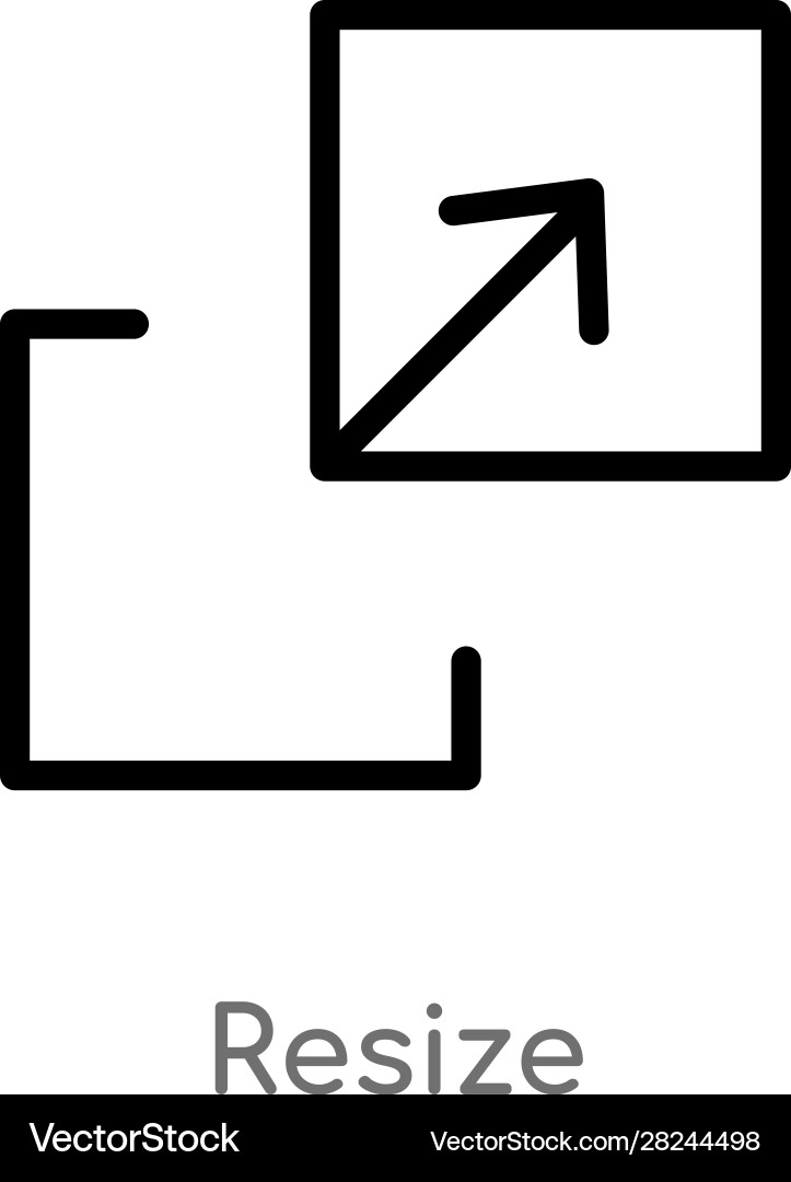Outline resize icon isolated black simple line Vector Image