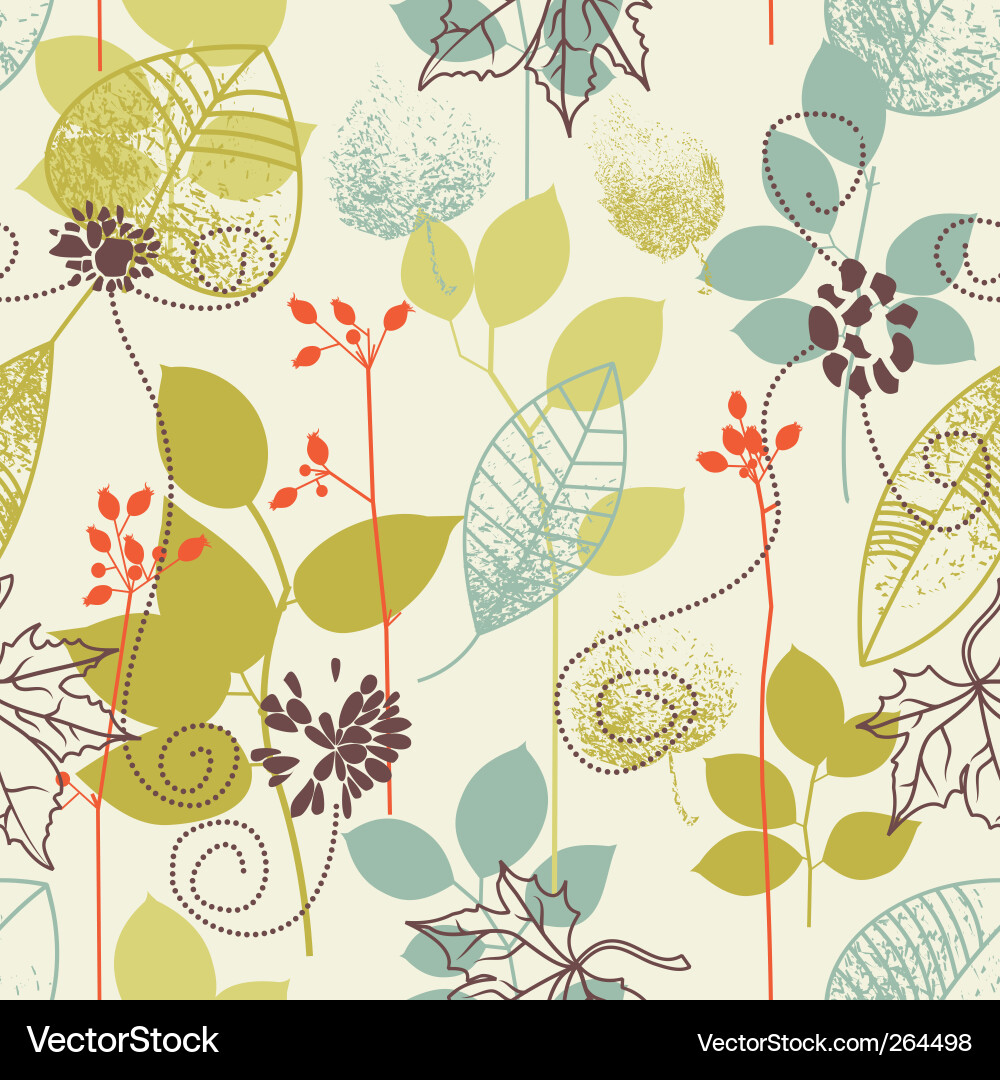 Retro Leaf & Hip Pattern vector image