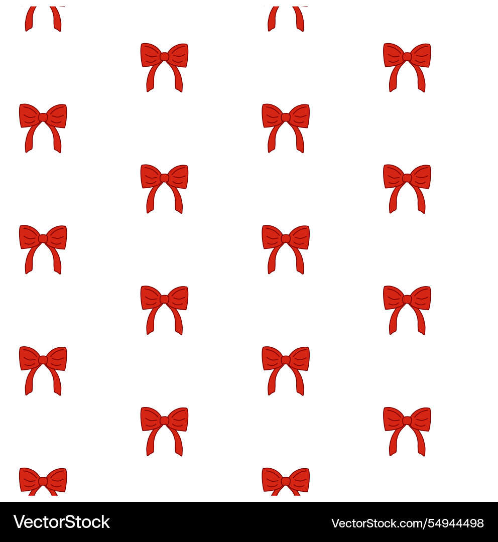 Seamless pattern with abstract red ribbons bows Vector Image