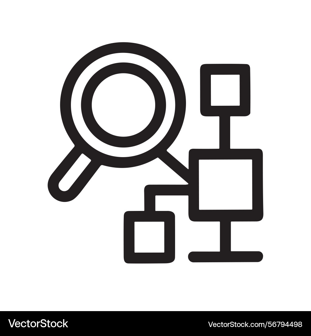 Simple outline magnifying glass data structure Simple outline magnifying glass data structure Vector Image