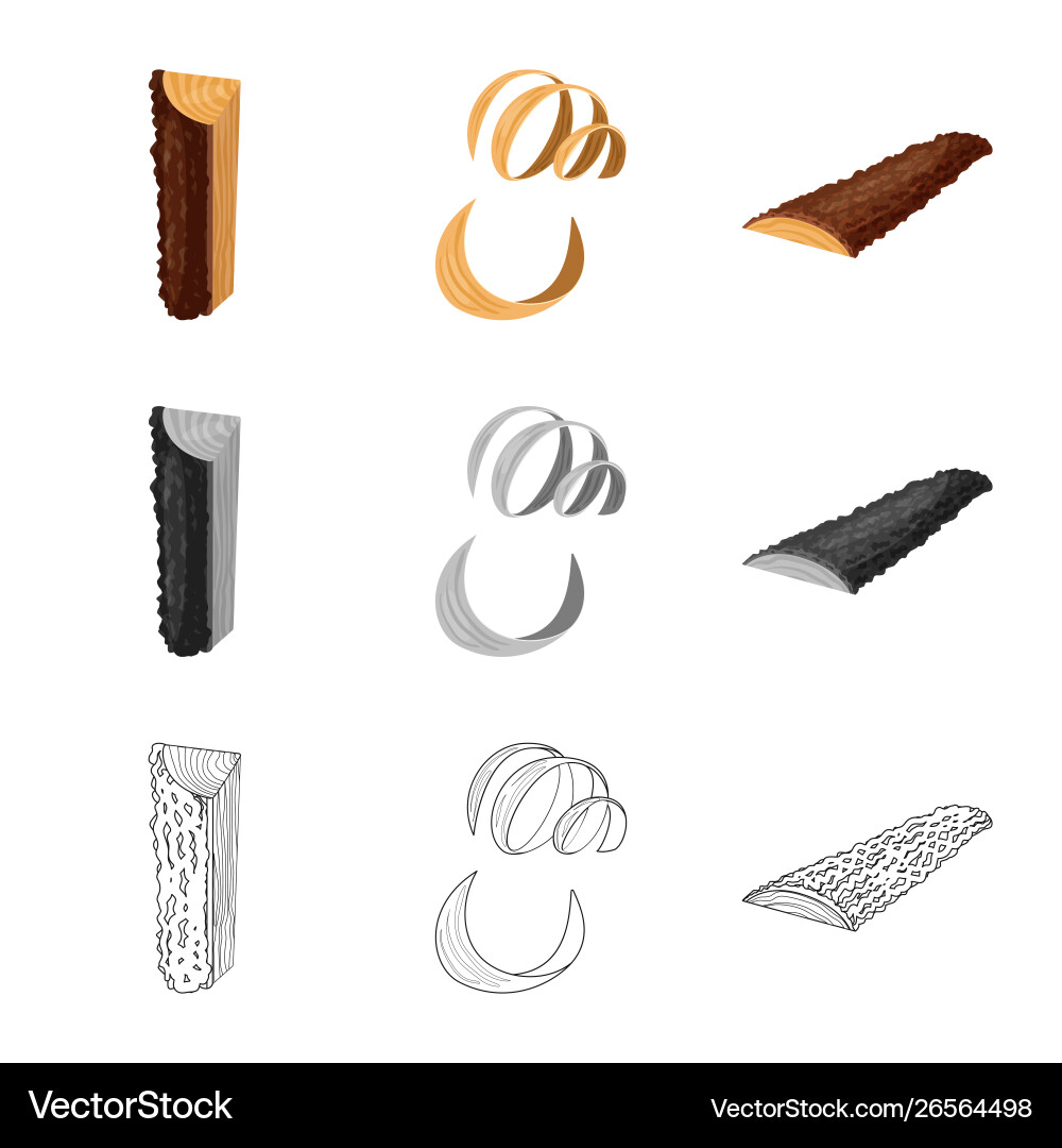 Tree and raw symbol set Vector Image