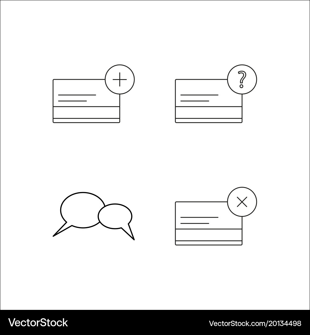 Web simple linear icon setsimple outline icons vector image
