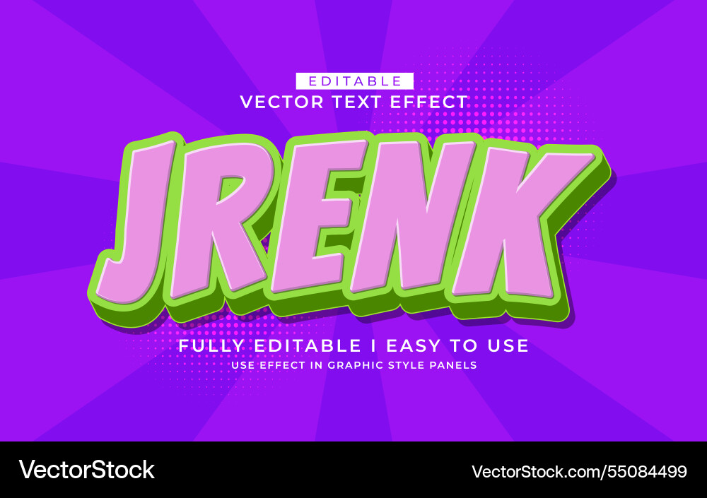 3d editable text effect typography style template 3d editable text effect typography style template vector image