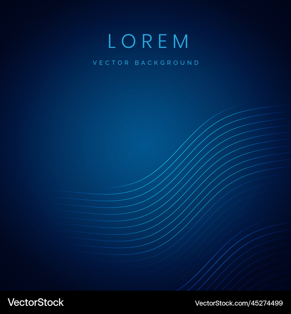 Abstract wave stripe lines design on blue Vector Image
