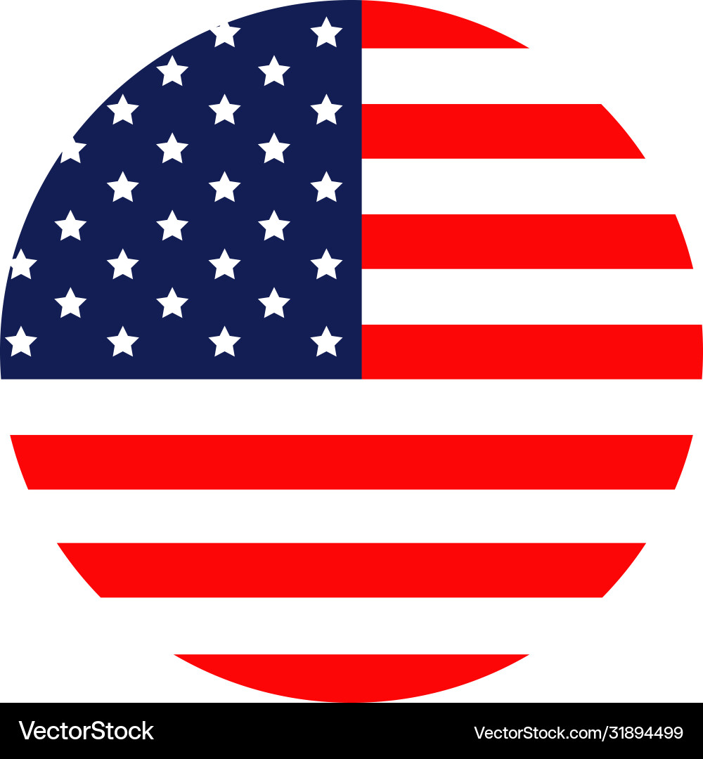 American Flag Icon Template Vector Image