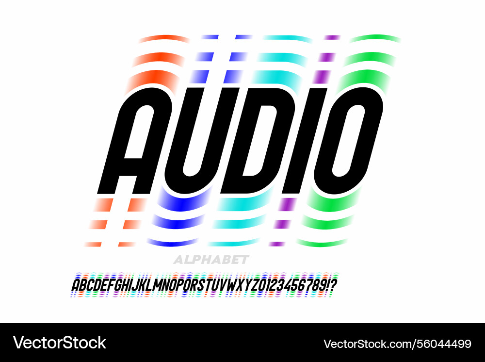 Audio sound effect modern style font deign Audio sound effect modern style font deign Vector Image