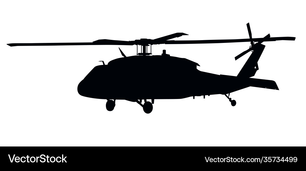 Black Hawk Helicopter Silhouette vector image