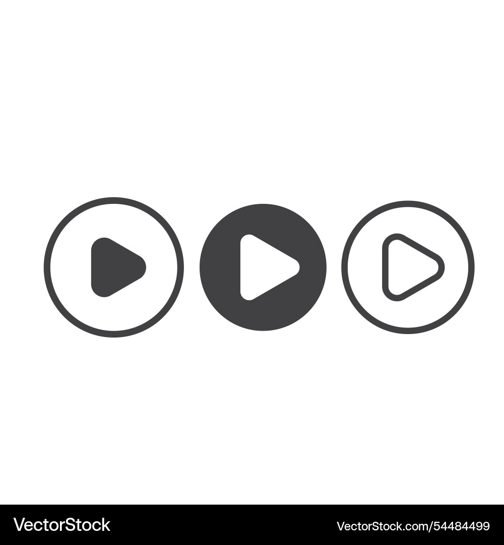 Black play button video icon element design Vector Image