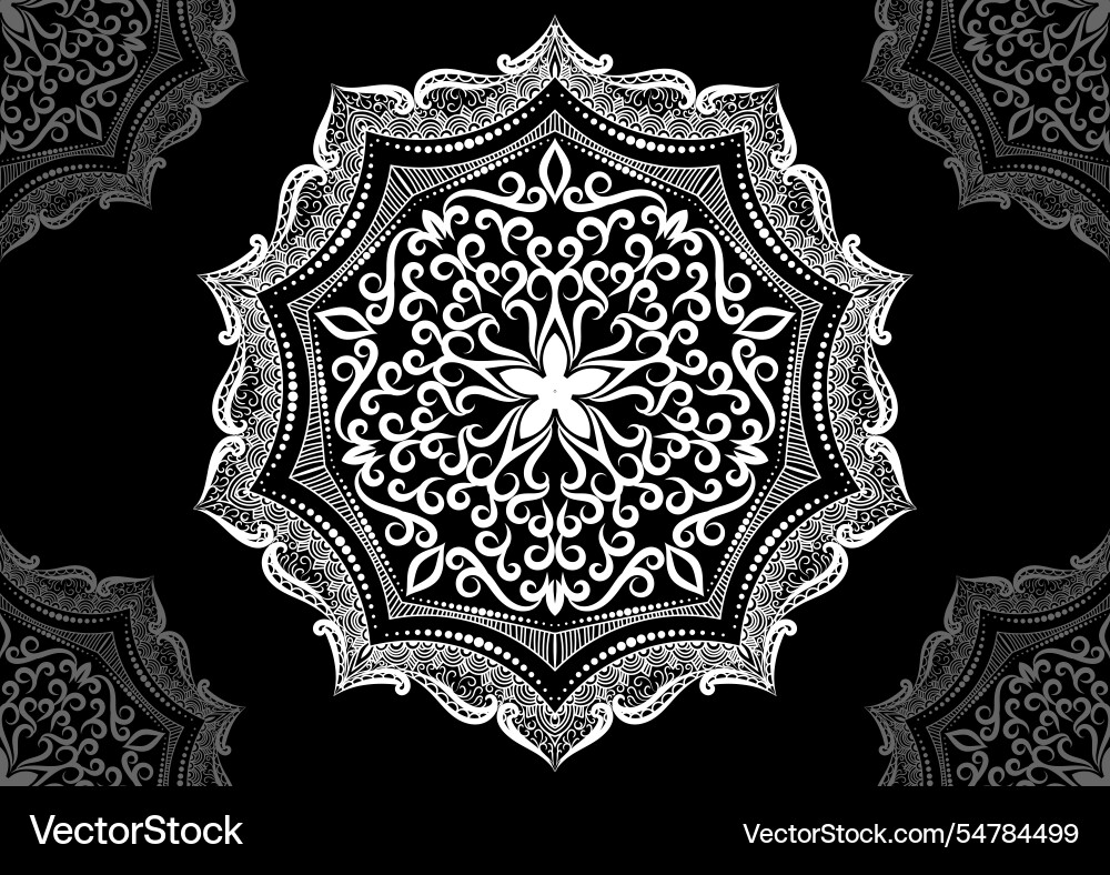 Circular pattern element in the form of a mandala vector image