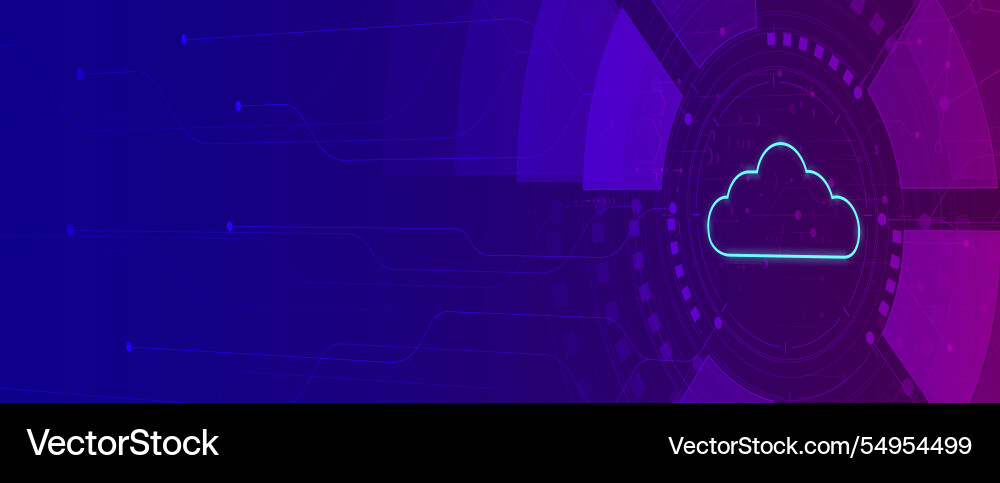 Cloud technology ransfer digital data on circuit vector image