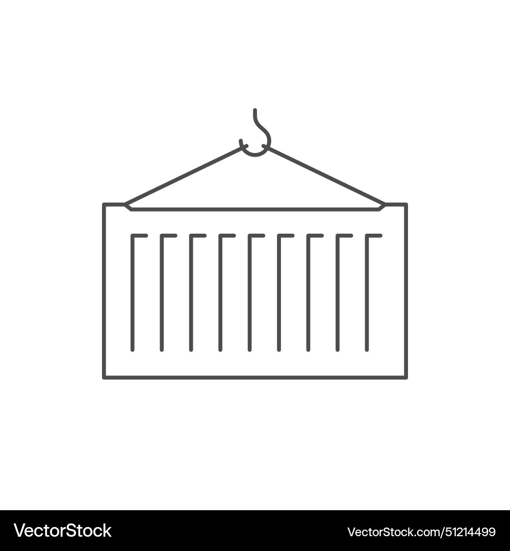 Container loading line outline icon Container loading line outline icon vector image