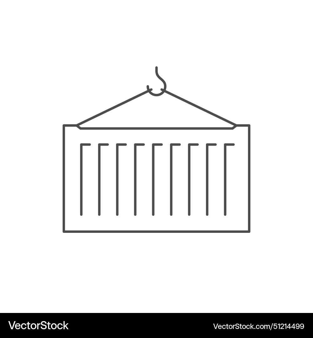 Container loading line outline icon vector image