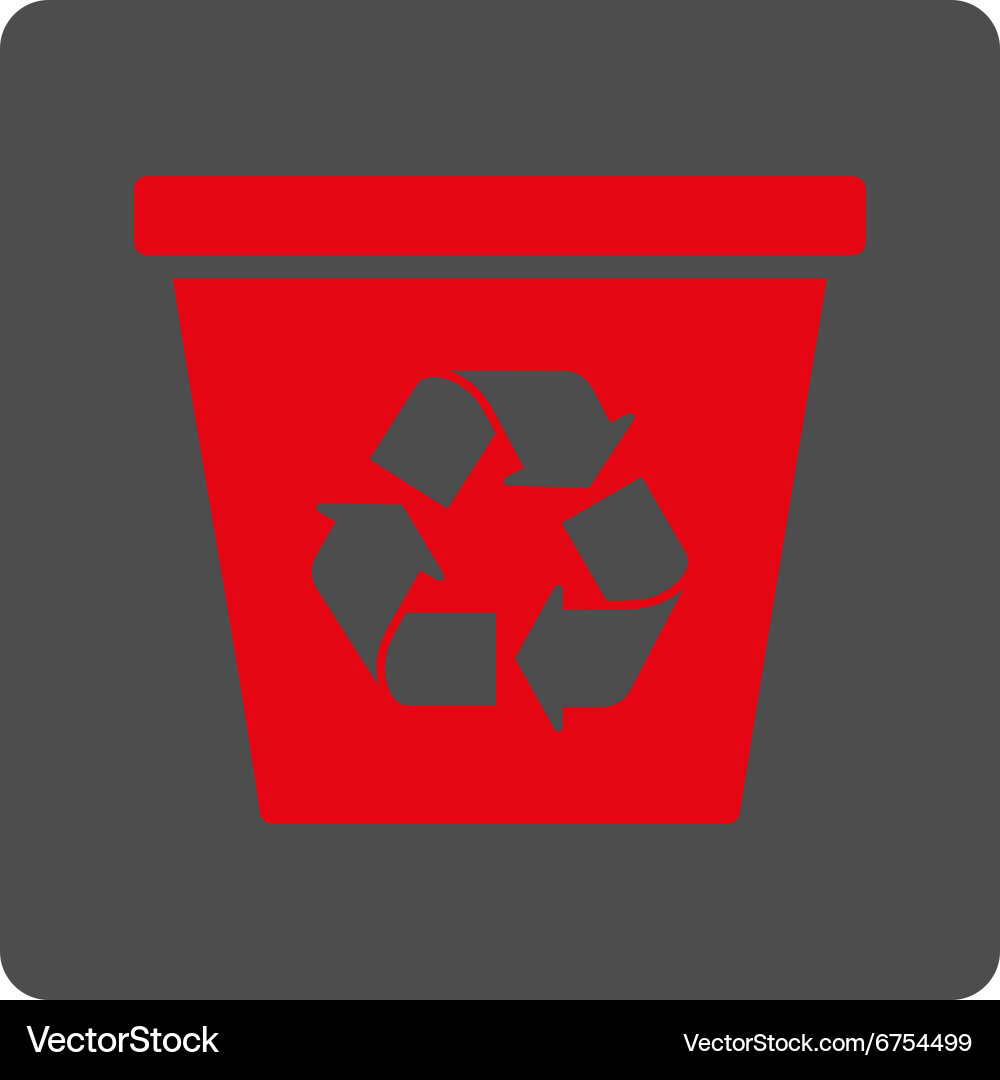 Dustbin rounded square button Vector Image