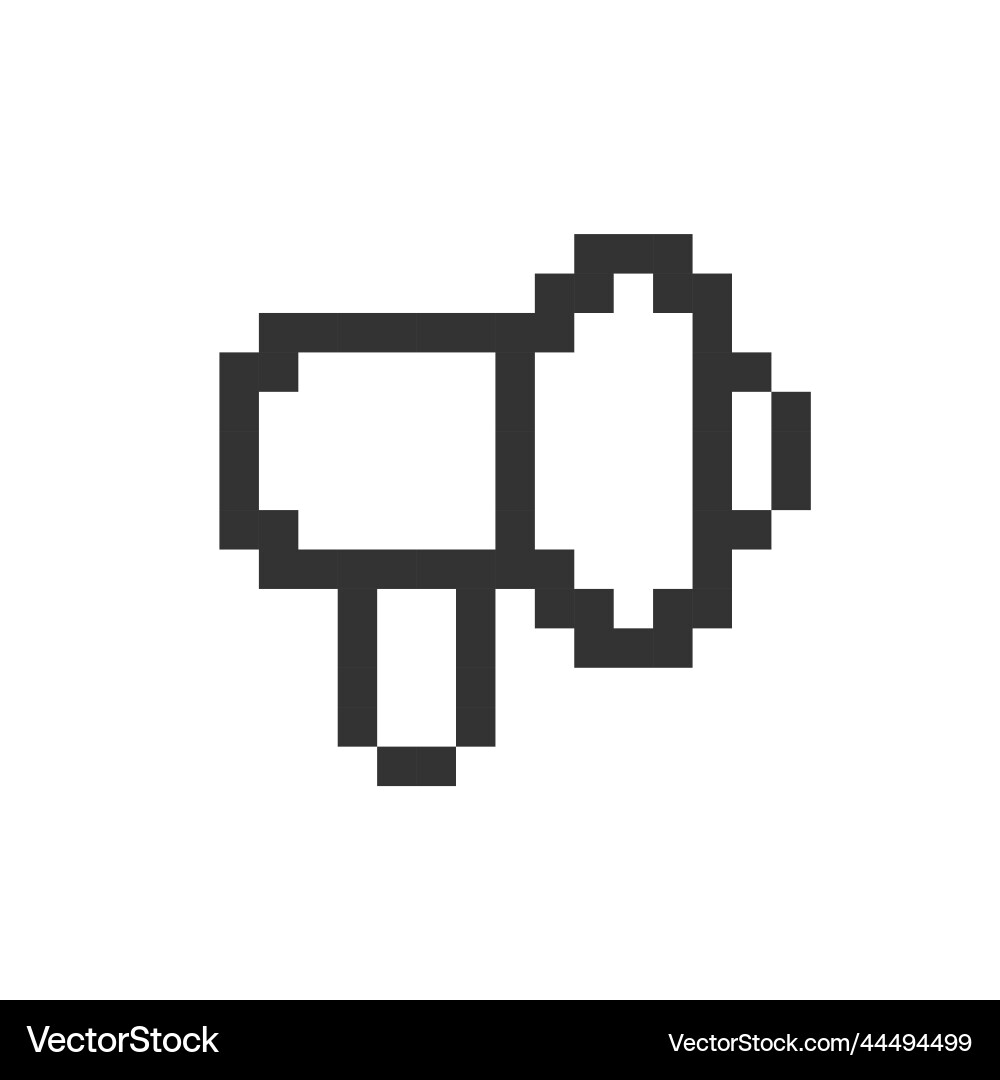 Handheld megaphone pixelated ui icon Handheld megaphone pixelated ui icon vector image