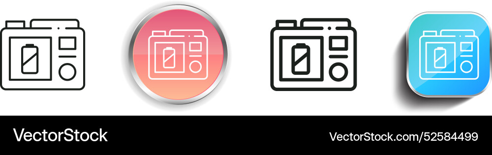 Kamera-Icon dünn linear regelmäßig und Knopf Stil Kamera-Icon dünn linear regelmäßig und Knopf Stil vektorbild