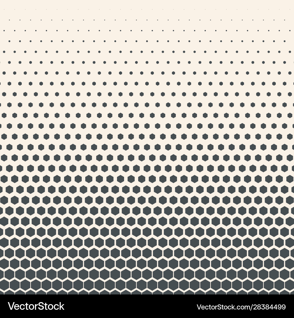 Monochrome halftone gradient with hexagonal Vector Image