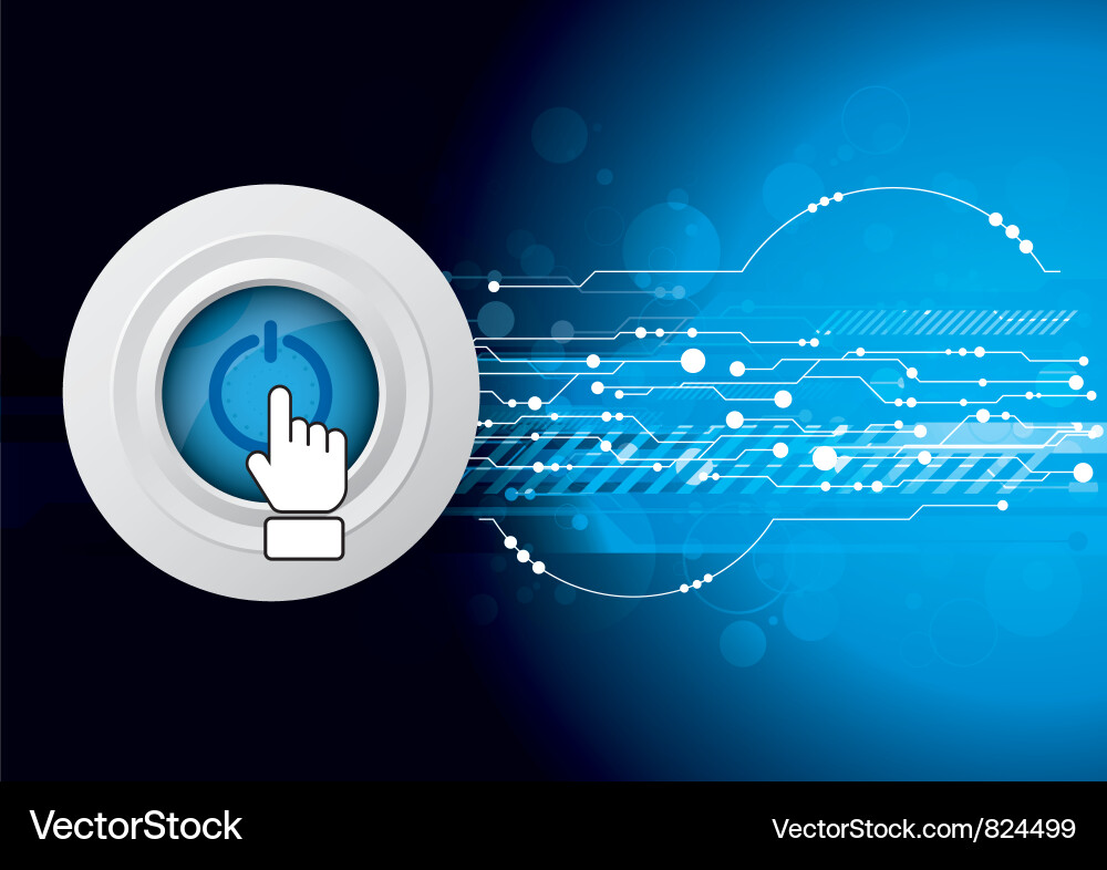 Power Button Abstract Technology Background Vector Image