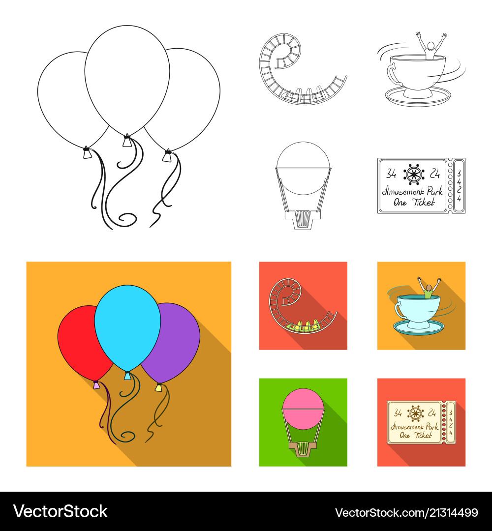 Roller coaster ride balloon with basket caruelle Vector Image