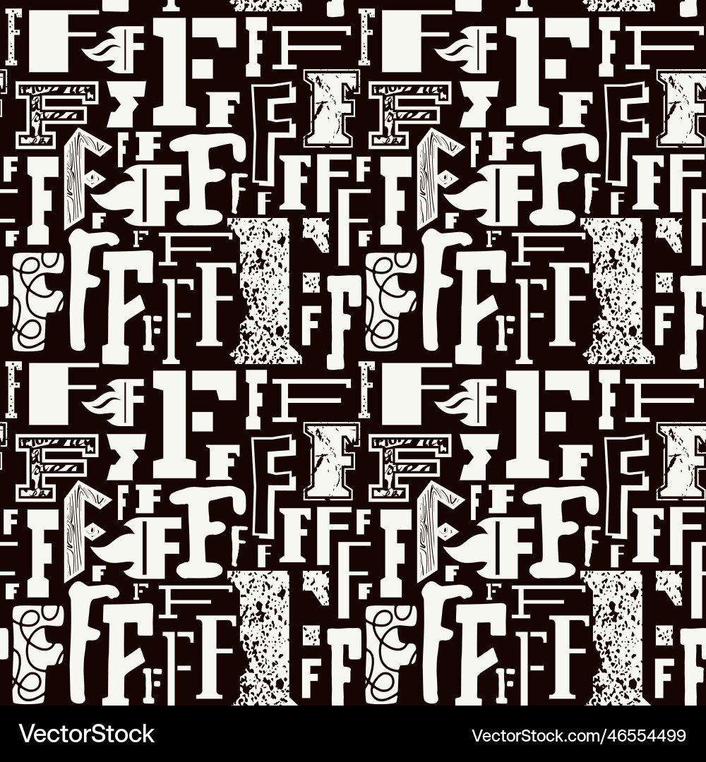 Seamless pattern with letters f in typographic Seamless pattern with letters f in typographic vector image