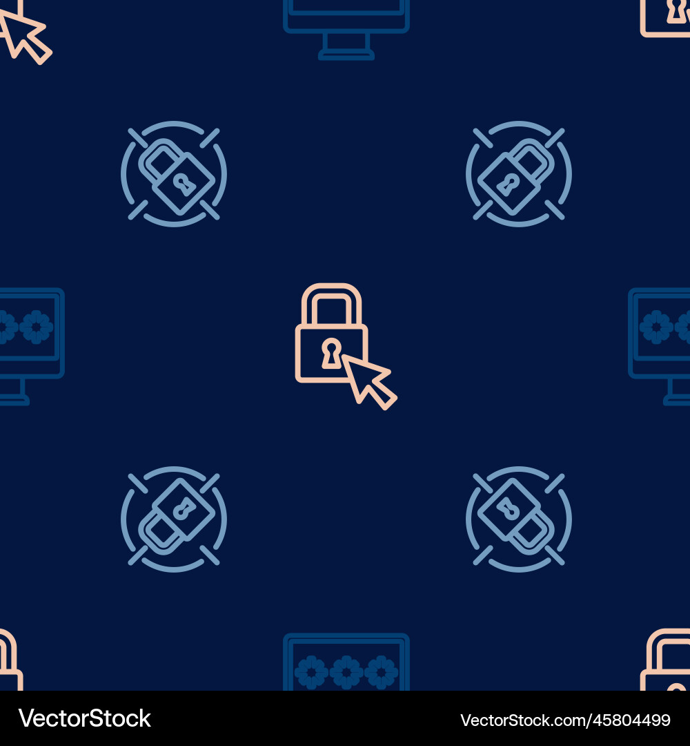 Set line monitor with password lock Set line monitor with password lock vector image