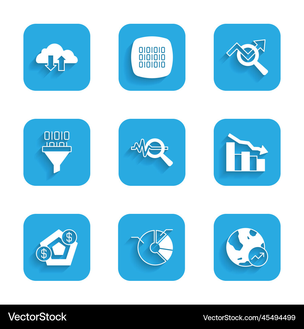 Set search data analysis pie chart infographic Set search data analysis pie chart infographic vector image