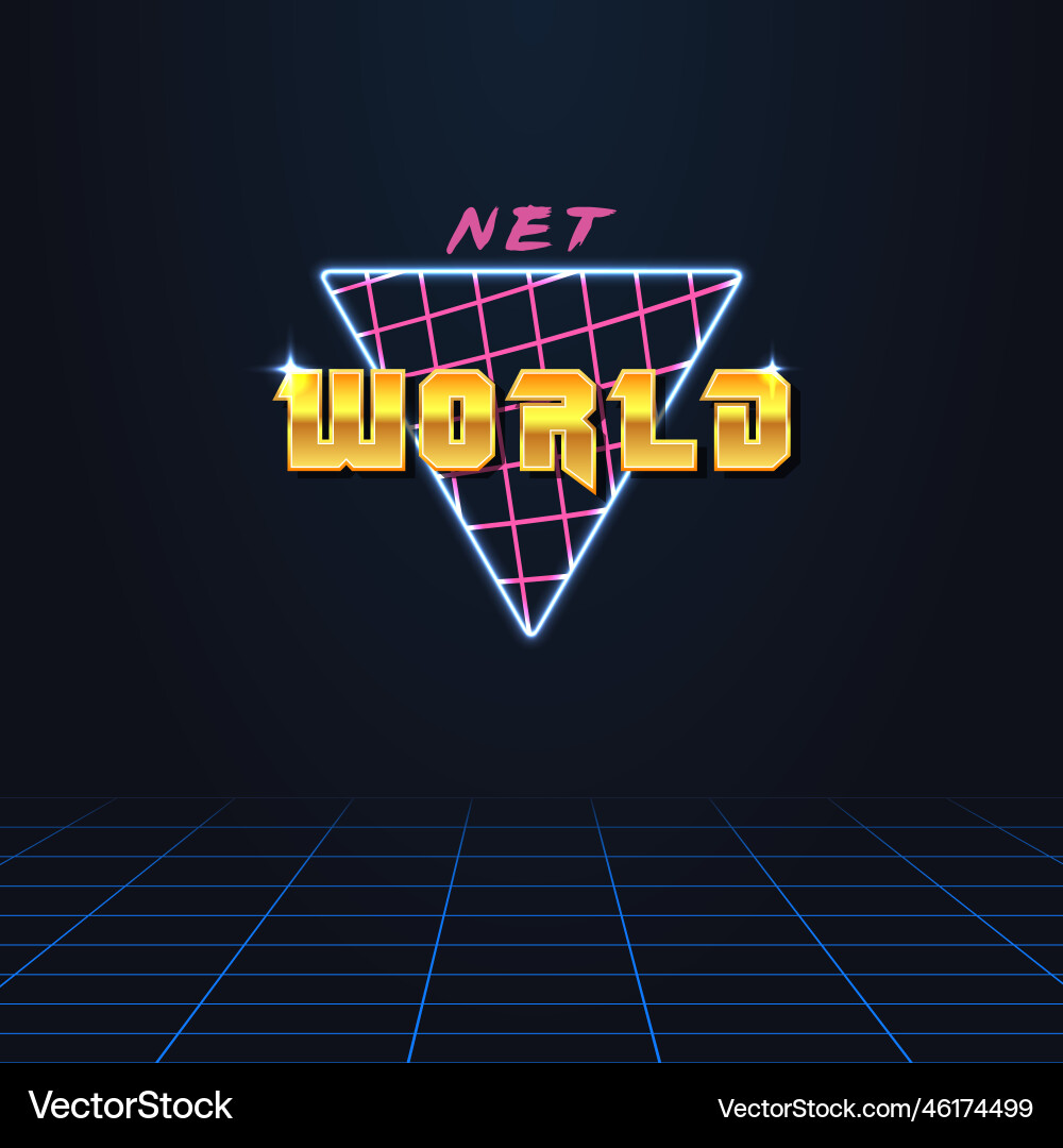 Signboard with text net world and grid Signboard with text net world and grid vector image
