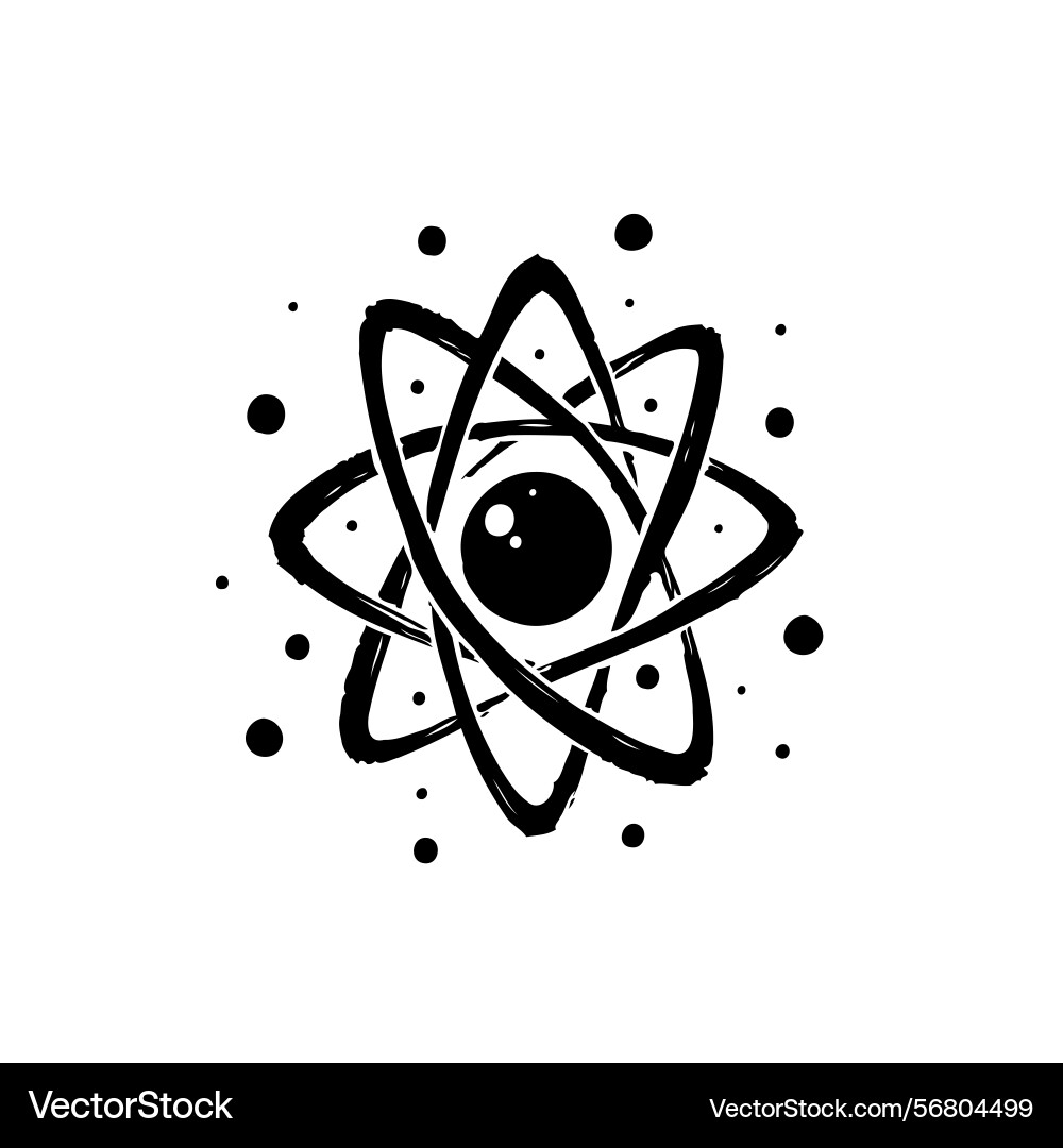 Stylized atom representation with dynamic orbits Stylized atom representation with dynamic orbits vector image