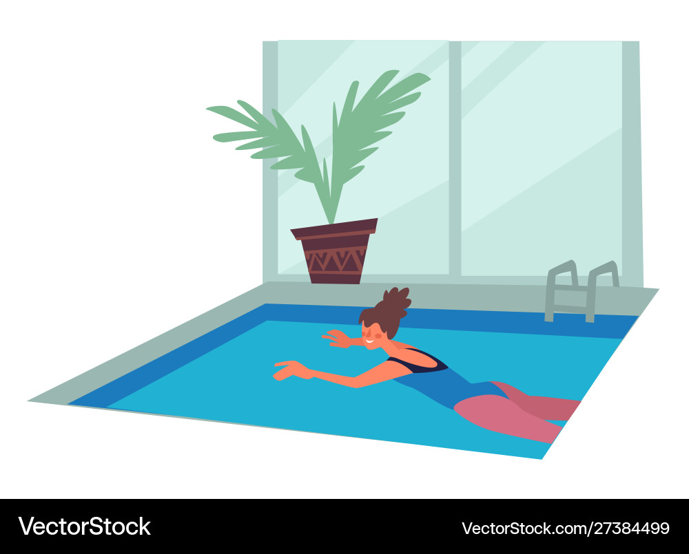 Swimming pool girl in swimsuit water sport Swimming pool girl in swimsuit water sport vector image