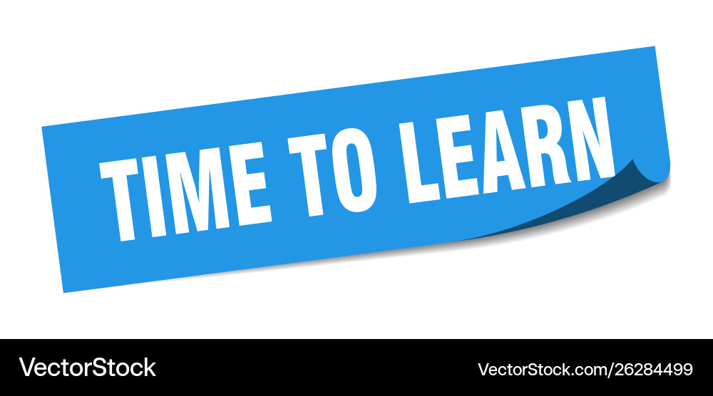 Time to learn sticker square Vector Image
