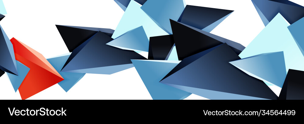 Triangle mosaic abstract background 3d triangular Vector Image