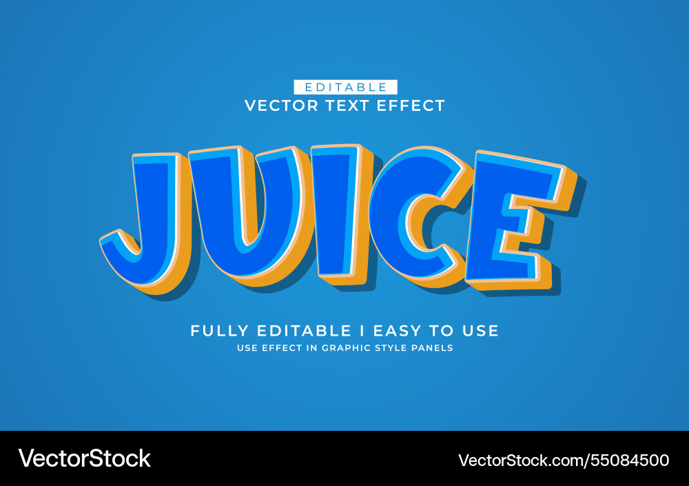 3d editable text effect typography style template vector image