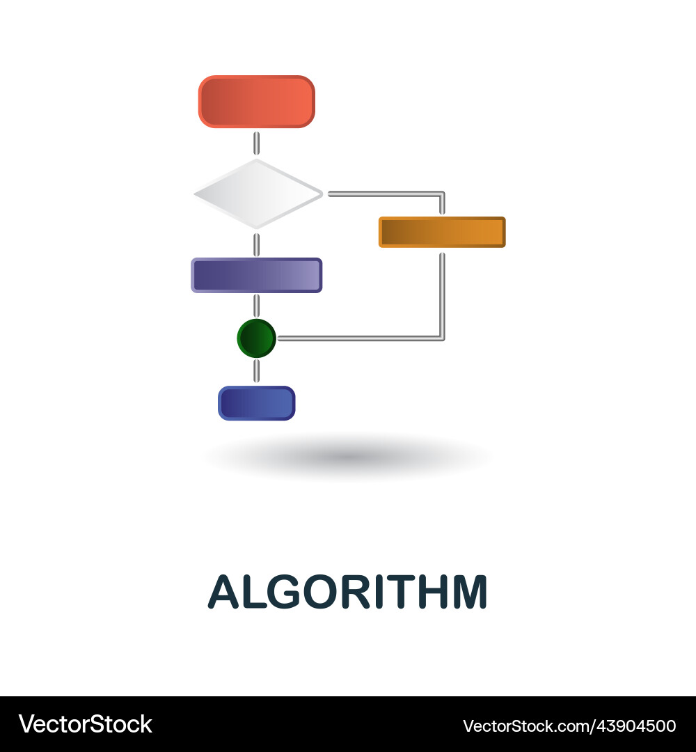 Algorithm icon 3d from artificial intelligence Vector Image