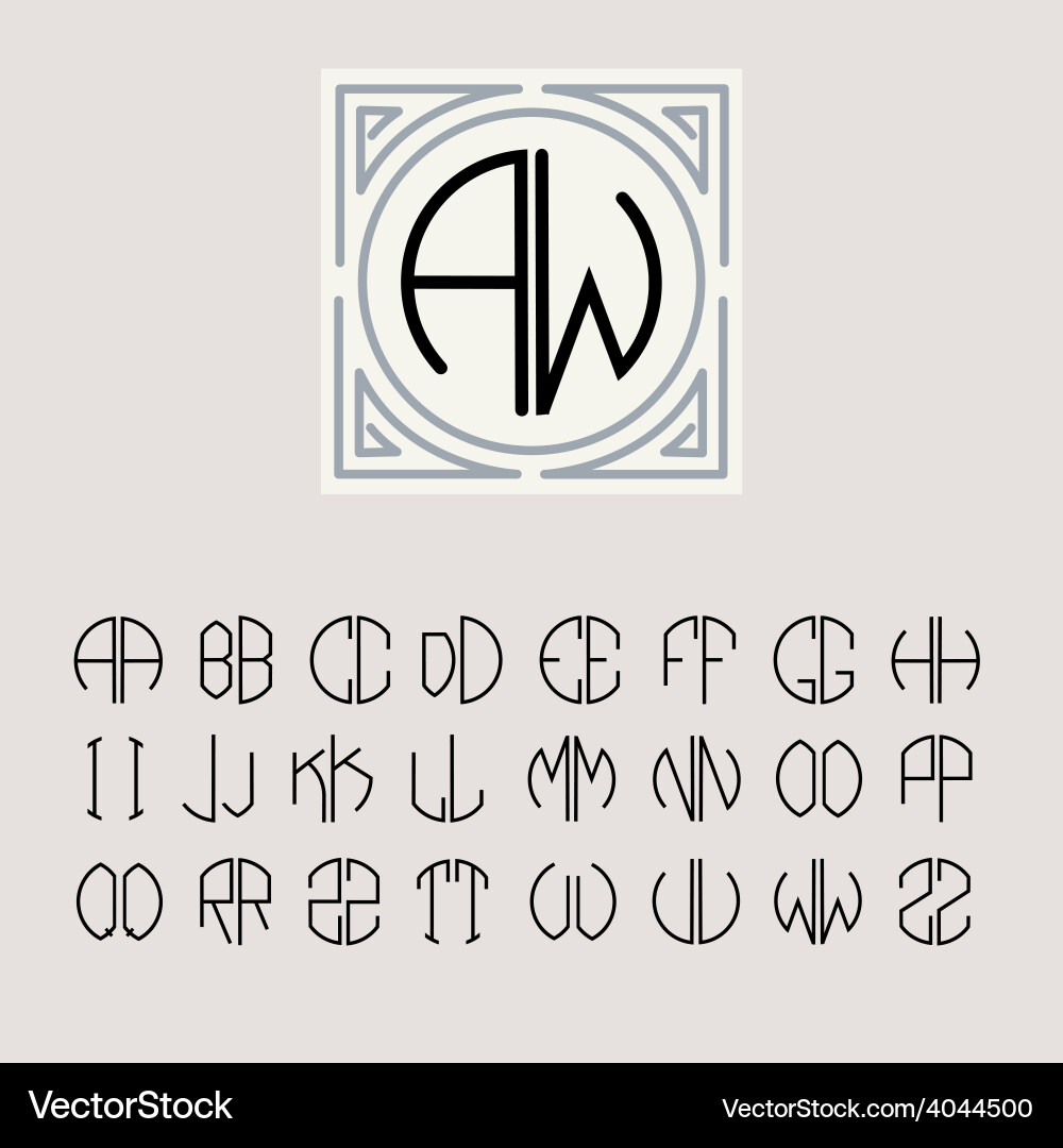 Art Nouveau Monogram Template vector image